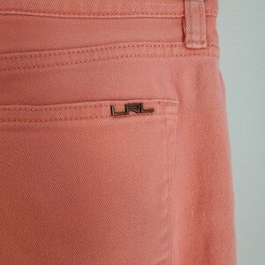 Lauren Ralph Lauren Straight Cropped Jeans in peach orange, size 6